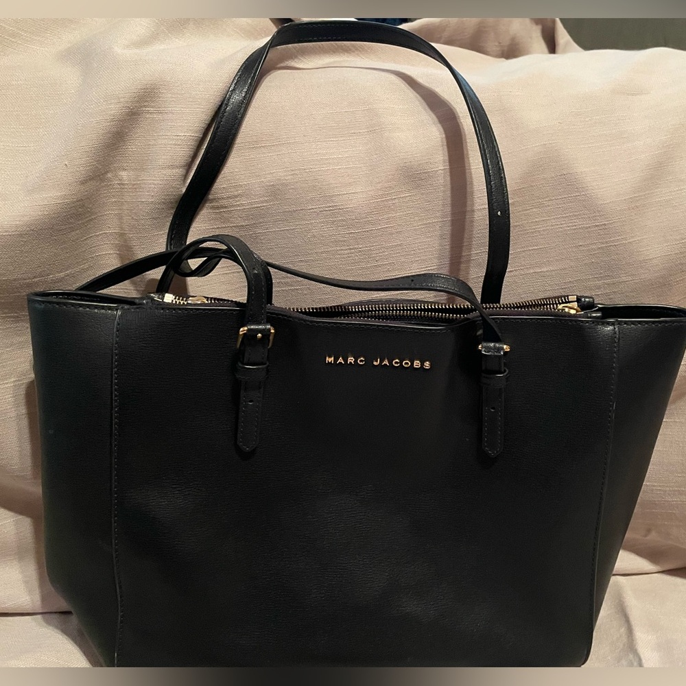 Marc Jacobs Commuter Black Leather Tote Bag